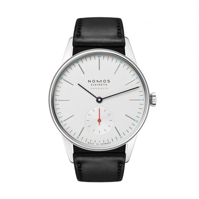 Nomos Glashutte Orion Neomatik 36mm Watch, White and Silver Plated Dial