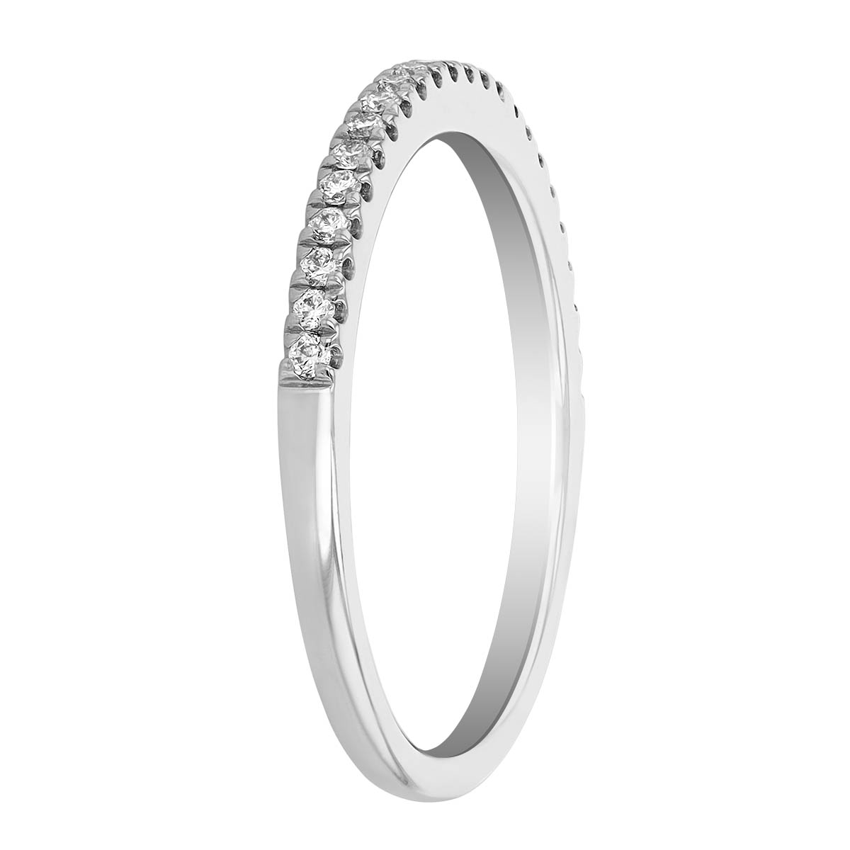 White Gold Diamond Wedding Band, 0.16cttw