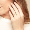 Diamond Milgrain Leaf Pattern Filigree Wedding Band in Yellow Gold
