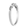 White Gold Scalloped Diamond Band With Milgrain