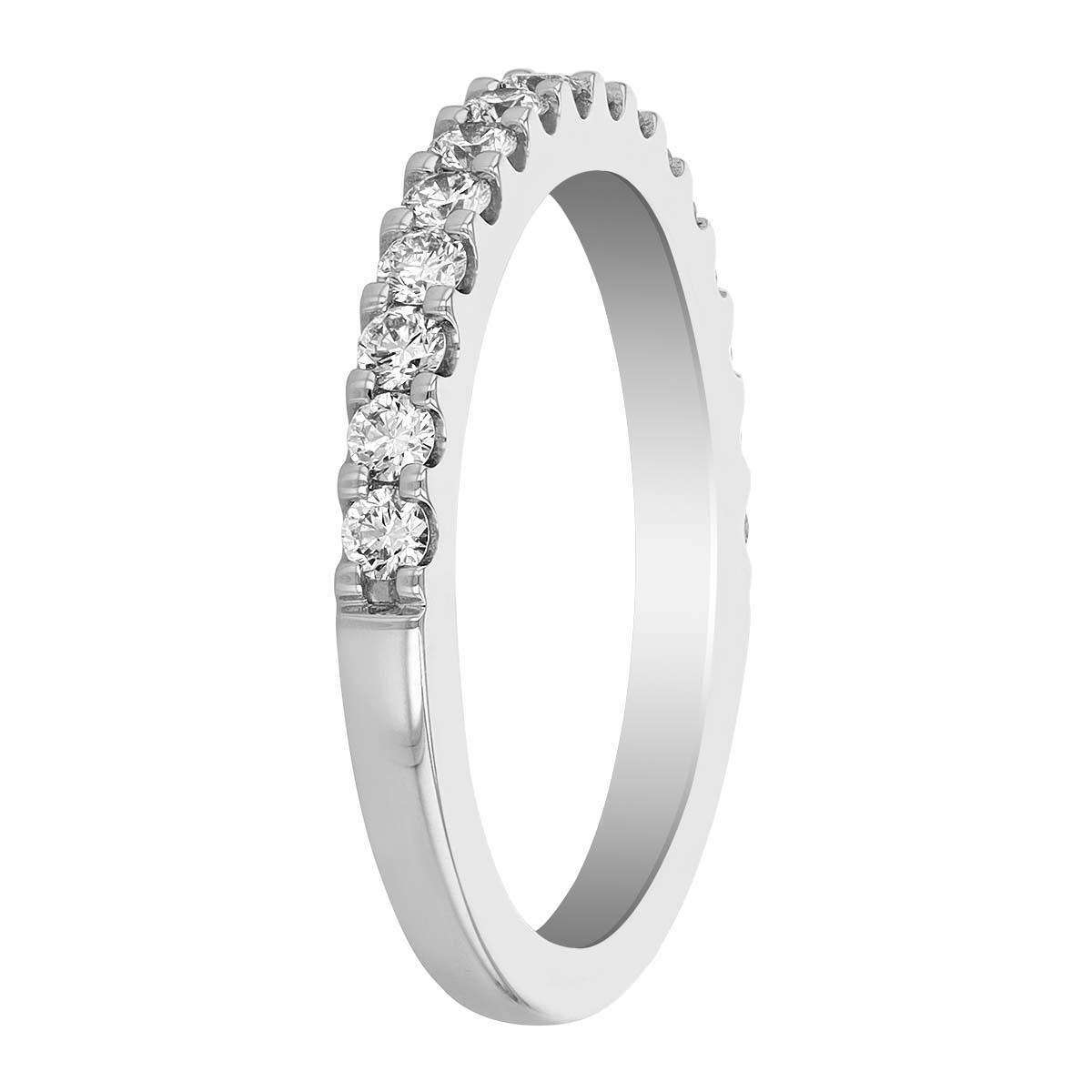 White Gold Prong Set Diamond Wedding Band