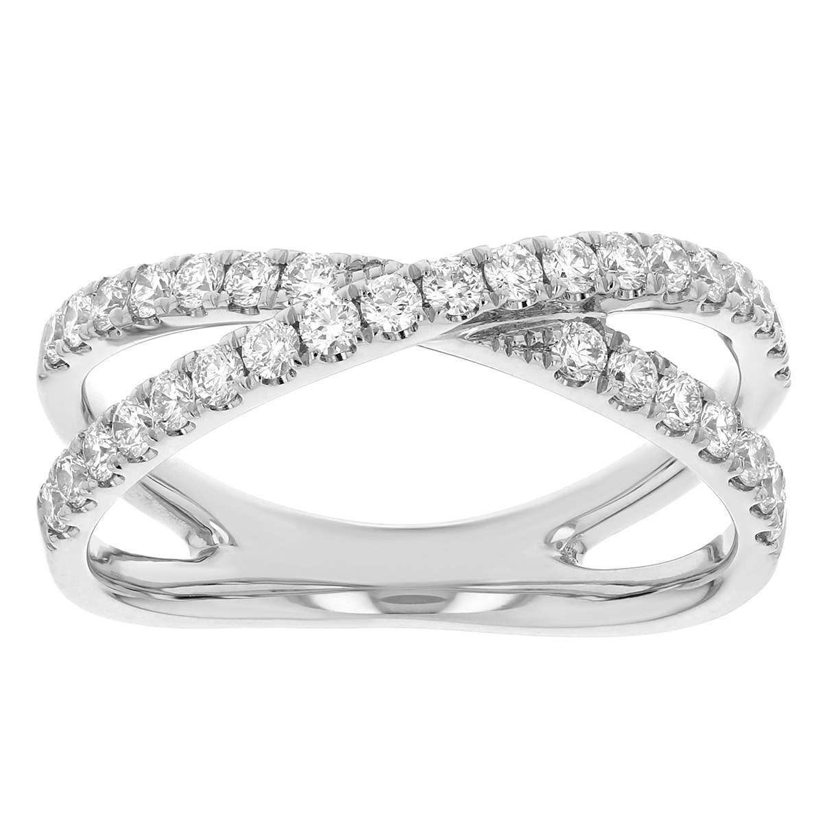 Diamond Criss Cross X Wedding Ring in White Gold, .50 cttw Borsheims