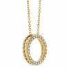 Diamond Open Circle Necklace in Yellow Gold, 18"