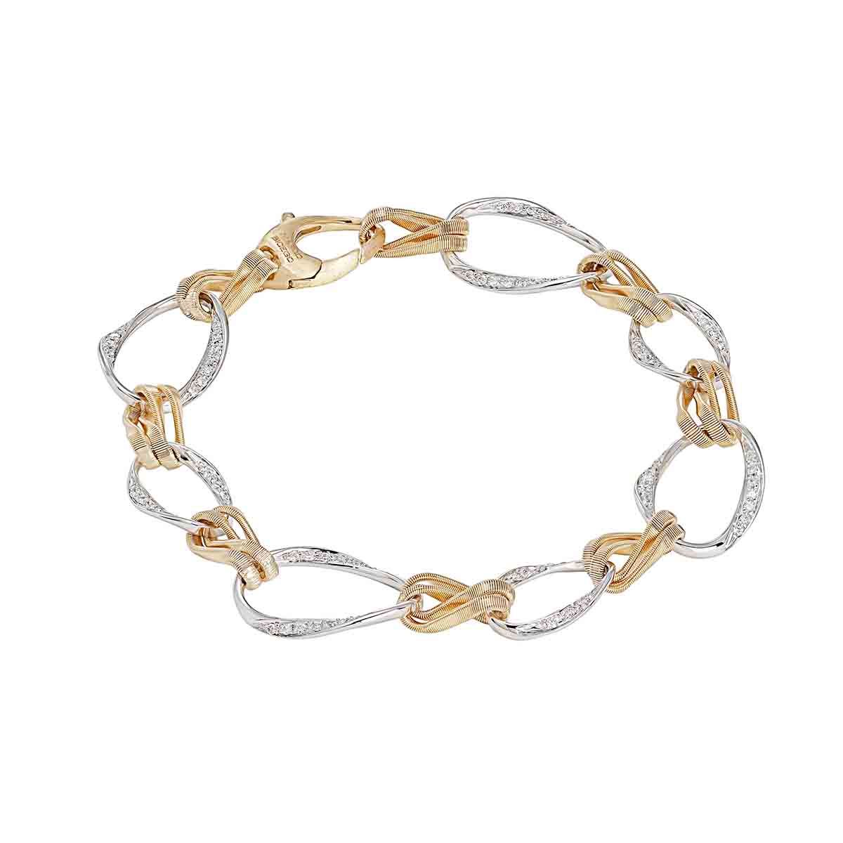 Marco Bicego Marrakech Onde Diamond Link Bracelet in 18K Two Tone