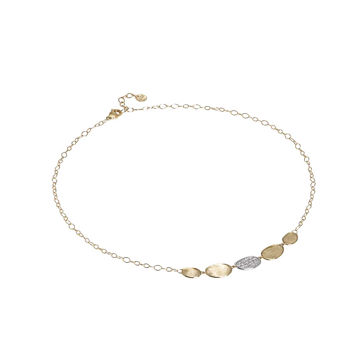 Marco Bicego Lunaria Collection 18k Yellow Gold and Diamond Petite Half Collar Necklace