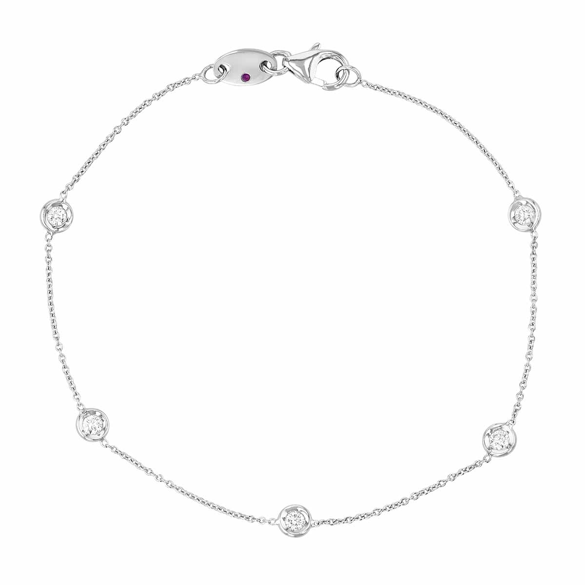 Roberto Coin Diamonds by the Inch 5 Station Bracelet in 18K Gold, 7