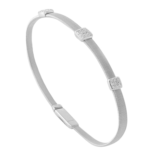 Marco Bicego Masai Three Station Diamond Bracelet in White Gold