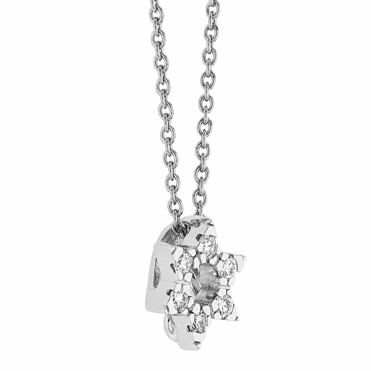 Roberto Coin Tiny Treasures Star of David with Diamonds Necklace in 18K Gold