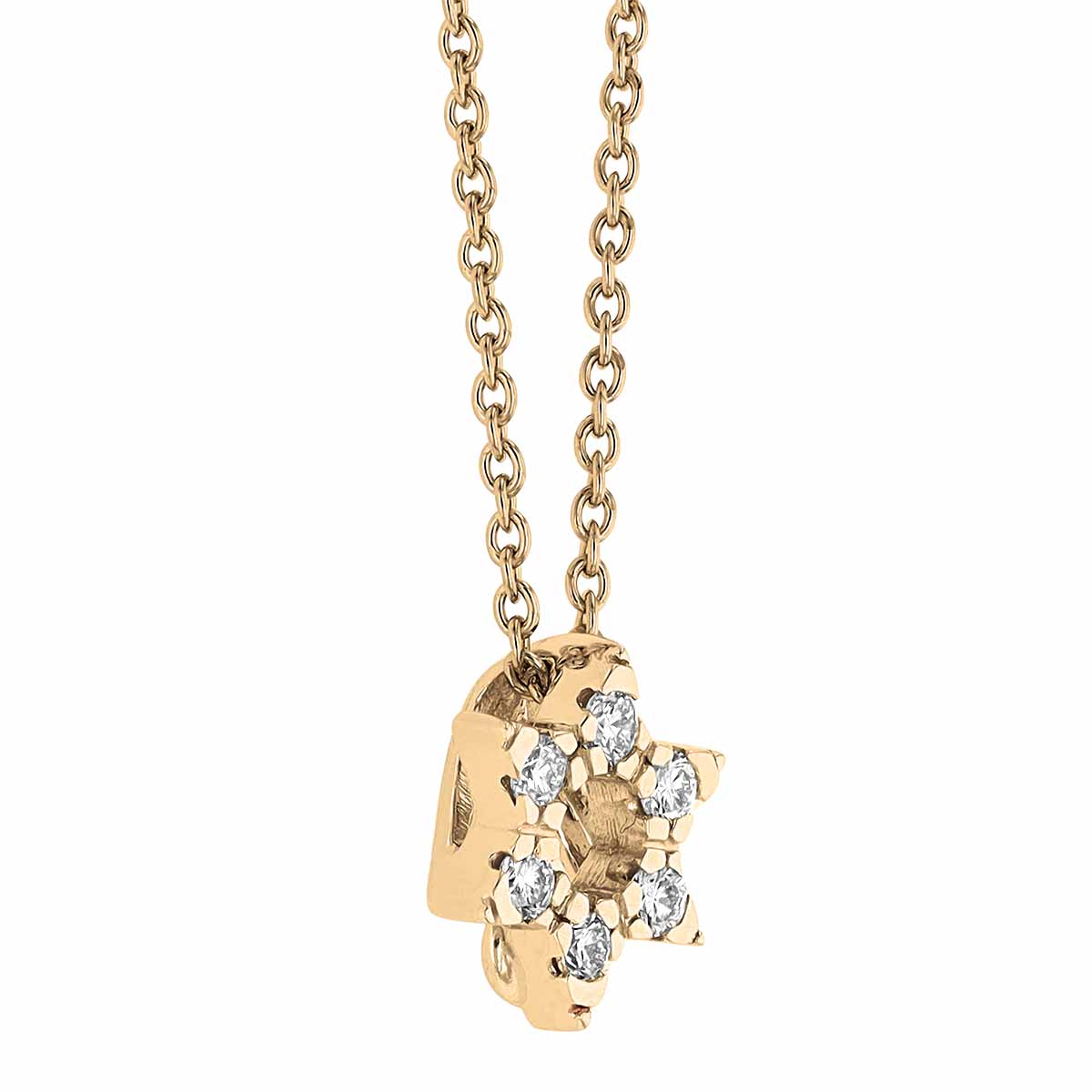 Roberto Coin Tiny Treasures Star of David with Diamonds Necklace in 18K Gold