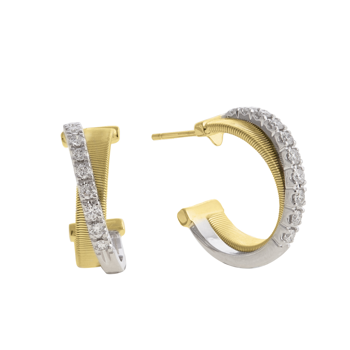 Marco Bicego Masai Yellow & Diamond Hoop Earrings