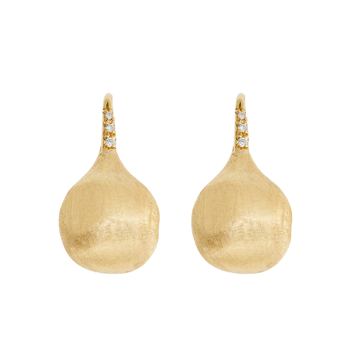 Marco Bicego 18K Yellow Gold Diamond Medium French Wire Africa Constellation Earrings