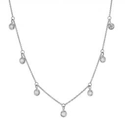 Image for Roberto Coin Diamonds by the Inch Diamond 7 Drop Station Necklace in White Gold, 18"