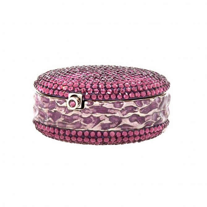 Judith Leiber Macaron Blackberry Pillbox