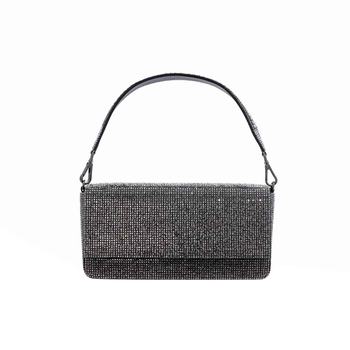 Judith Leiber Brigitte Hematite Full bead Handbag