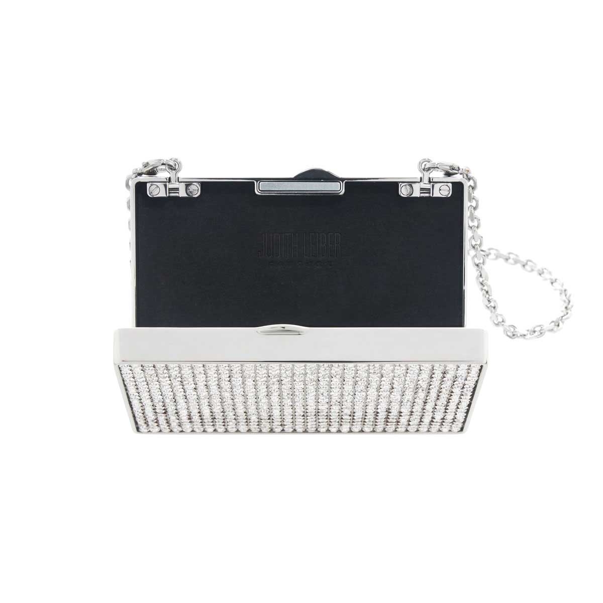 Judith Leiber Mini Minaudiere Fullbead, Silver