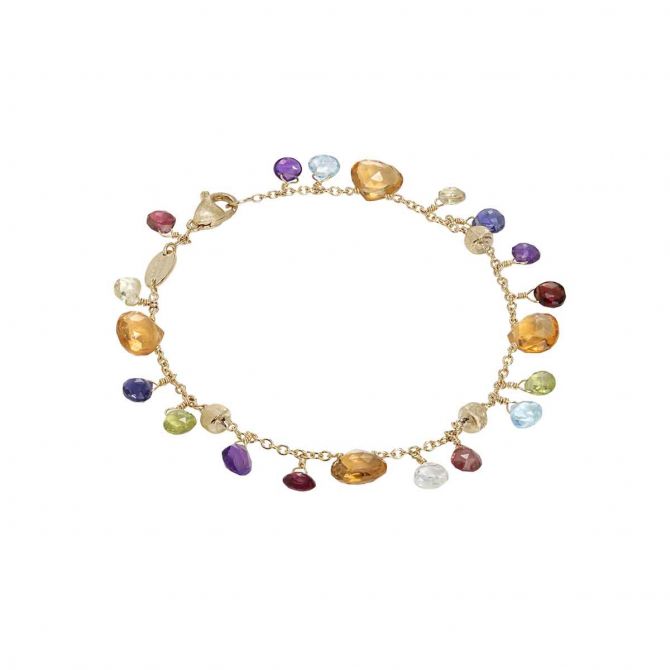 Marco Bicego Paradise Amethyst and Mixed Gemstone Single Strand Bracelet in Yellow Gold