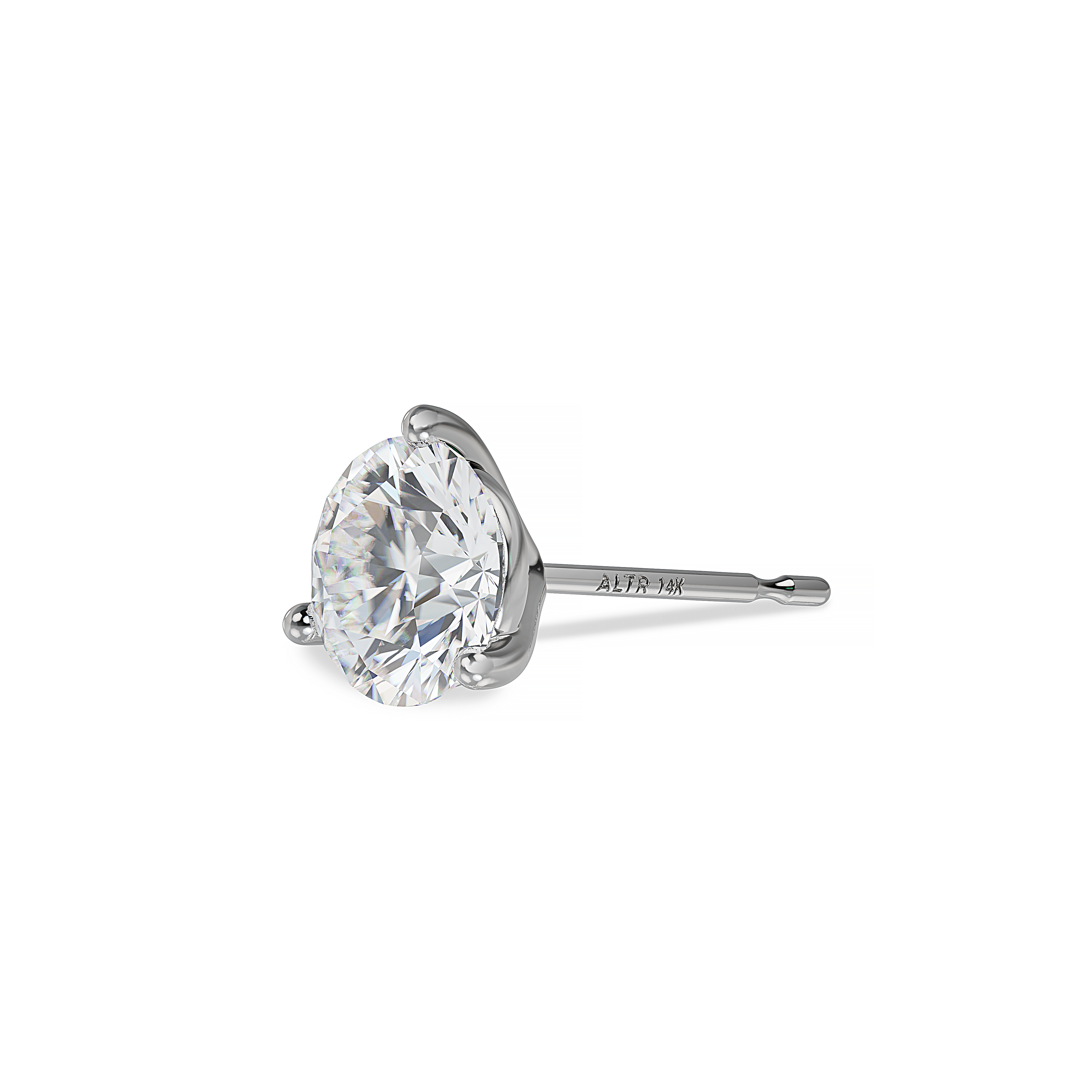 ALTR Lab Grown Round Diamond Stud Earrings in White Gold, 2.66 cttw