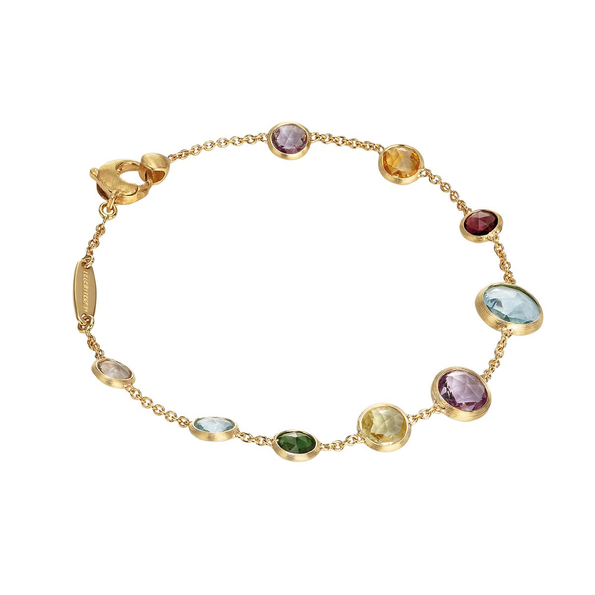 Marco Bicego Jaipur Single Strand Mixed Gemstones Bracelet in Yellow Gold