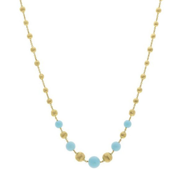 Marco Bicego Africa Turquoise Short Necklace in Yellow Gold