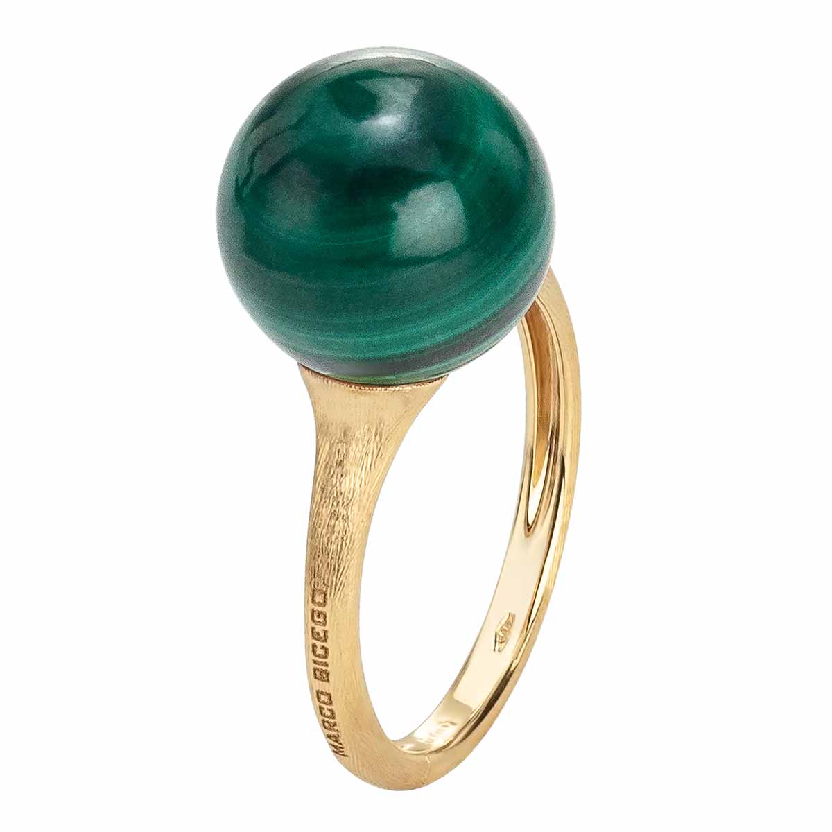 Marco Bicego Africa Boule Malachite Ring in Yellow Gold