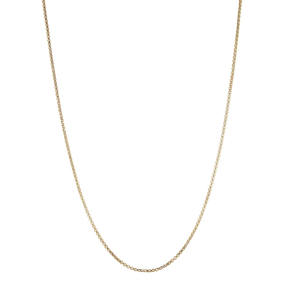 Yellow Gold 1.8 mm Round Hollow Box Chain, 20
