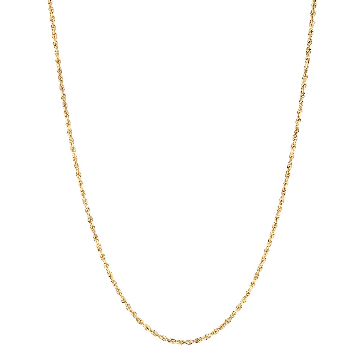 Yellow Gold 2.15 mm Diamond-Cut Rope  Chain, 16
