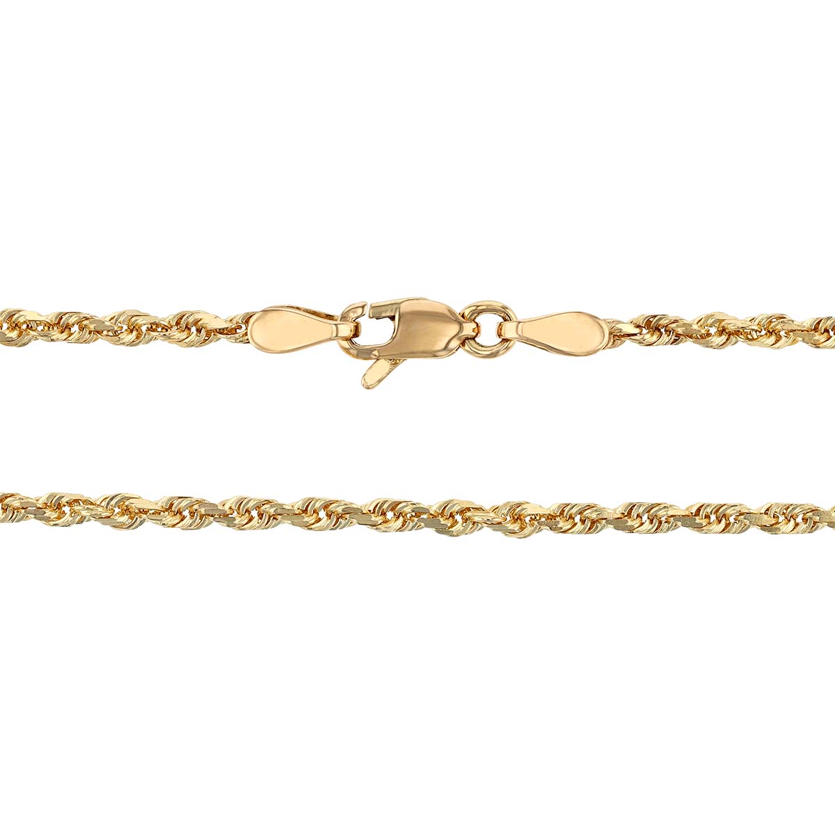 Yellow Gold 2.15 mm Diamond-Cut Rope  Chain, 16