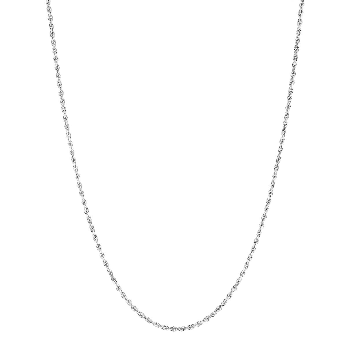 White Gold 2.15 mm Diamond-Cut Rope  Chain, 16