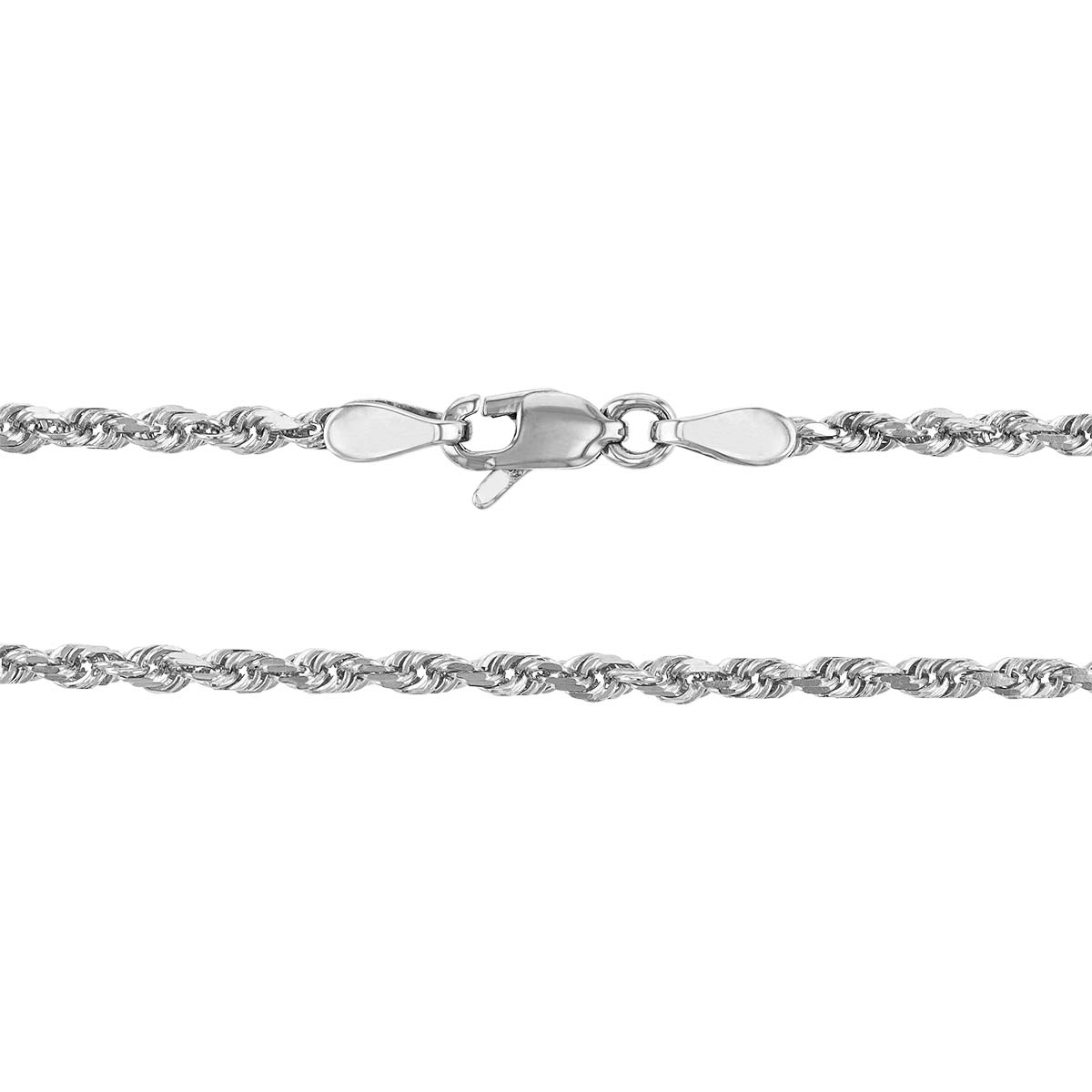 White Gold 2.15 mm Diamond-Cut Rope  Chain, 16