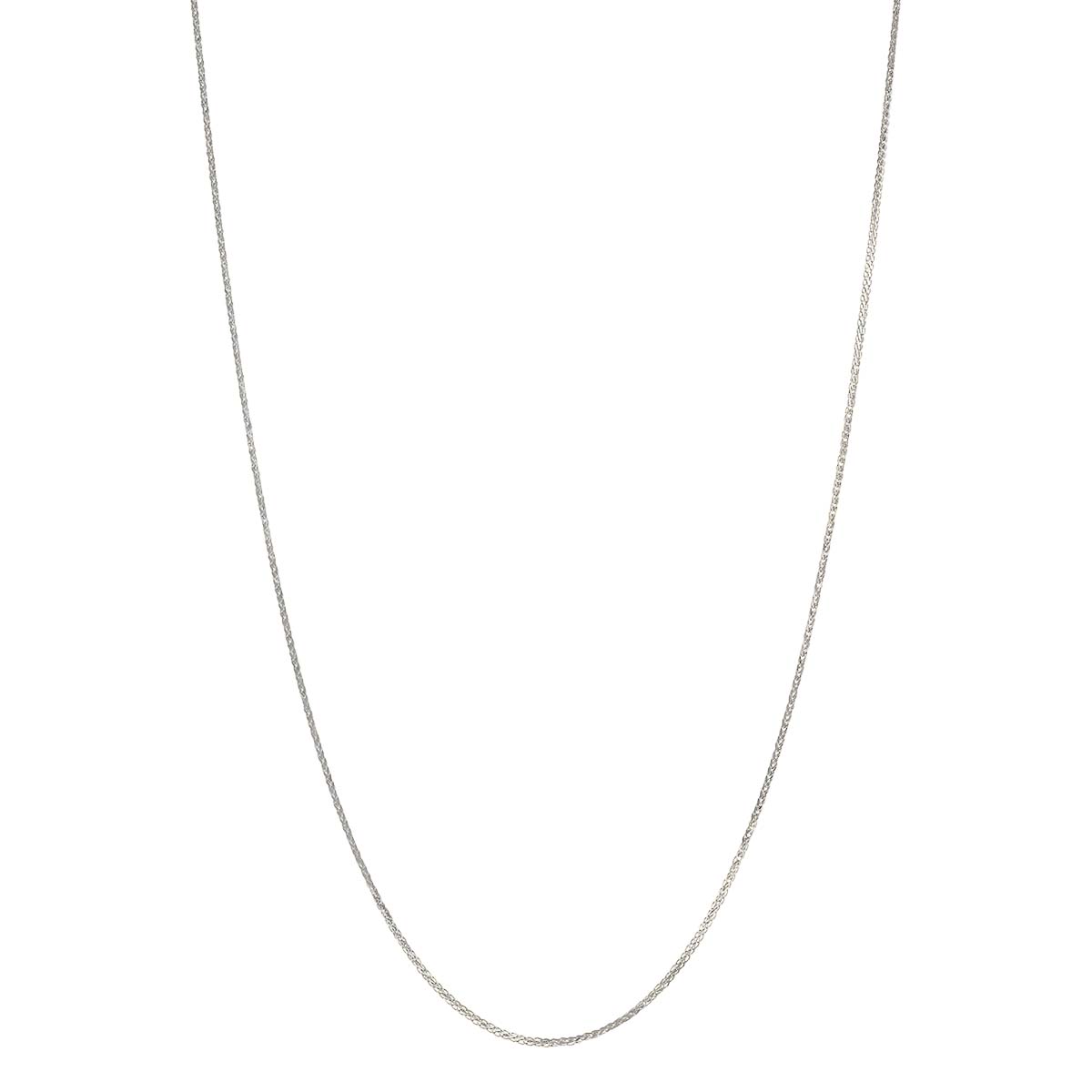 White Gold 1.5 mm Hollow Square Wheat Chain, 18