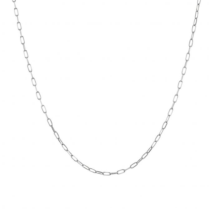 14K White Gold 1.7 mm Link Chain, 18"