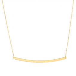 Image for Yellow Gold Curved Bar Necklace, 18"