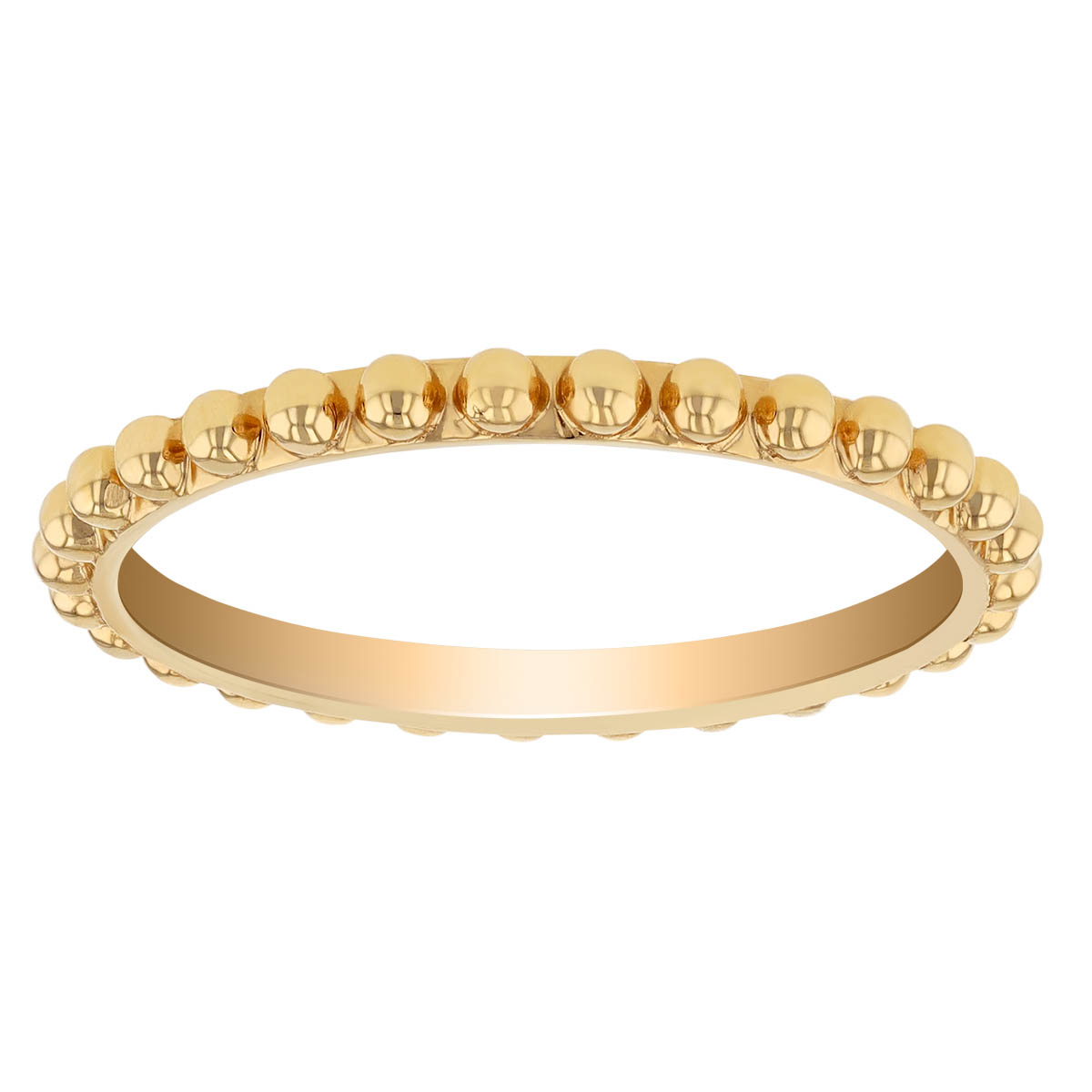 My Story Kenzie Yellow Gold Beaded Stacking Ring