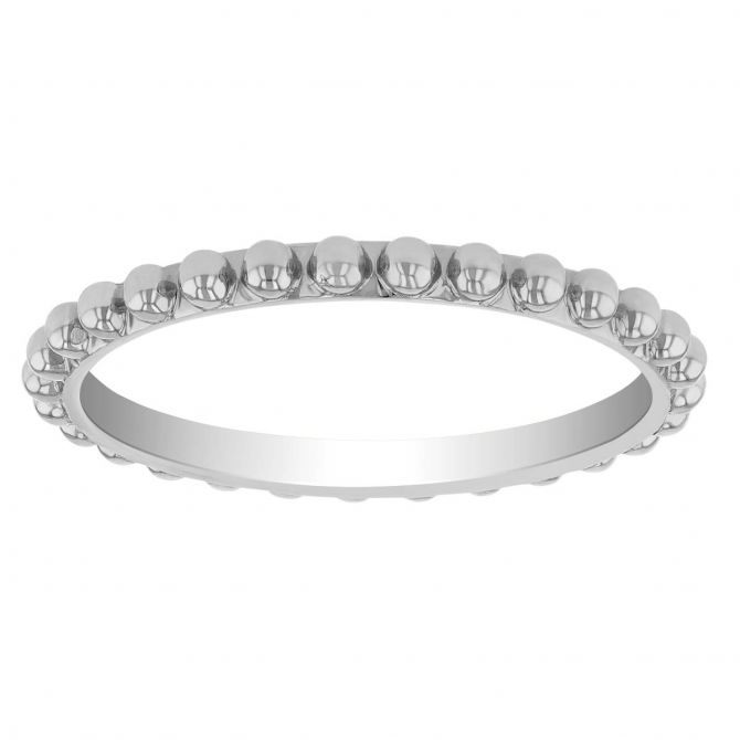 My Story Kenzie White Gold Beaded Ring