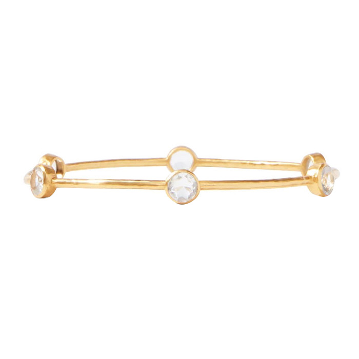 Julie Vos Milano Bangle in Clear Crystal