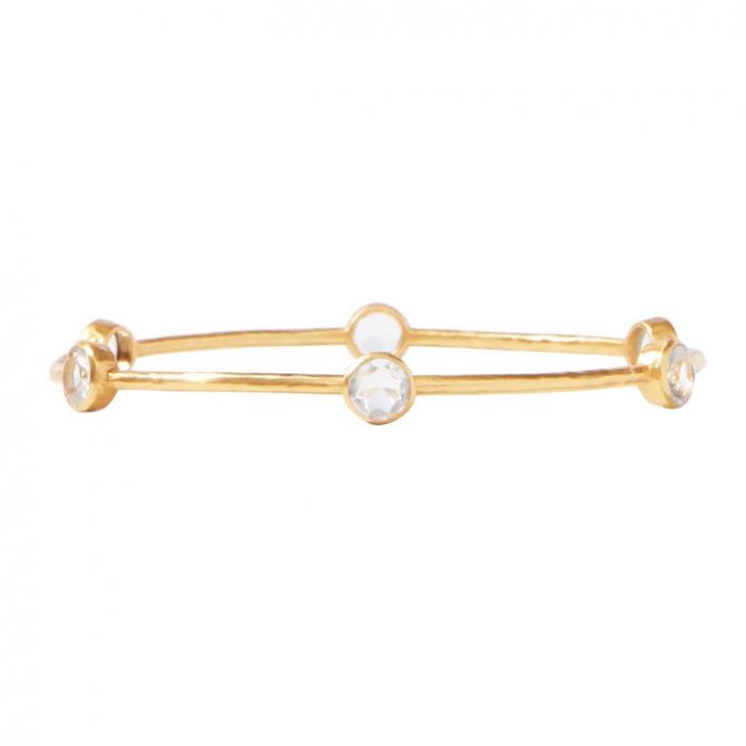 Julie Vos Milano Bangle in Clear Crystal