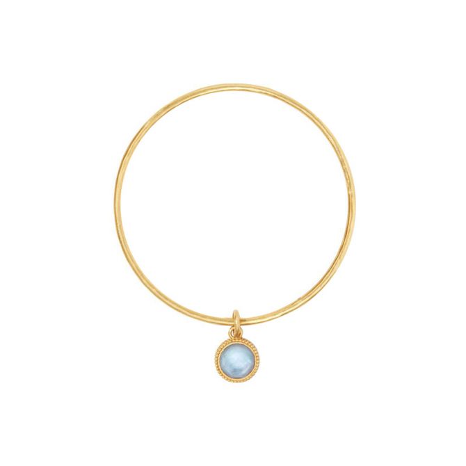 Julie Vos Fleur de Lis Medium Bangle in Iridescent Chalcedony Blue