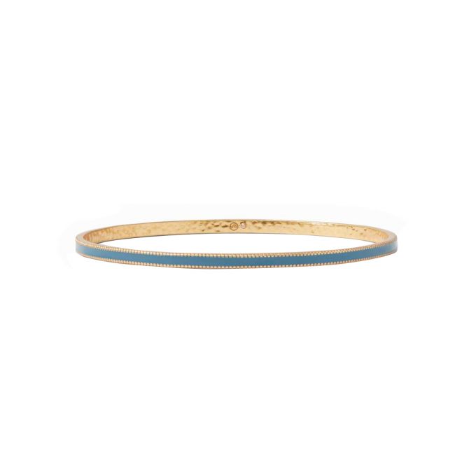 Julie Vos Marseille Medium Bangle in Denim Blue Enamel
