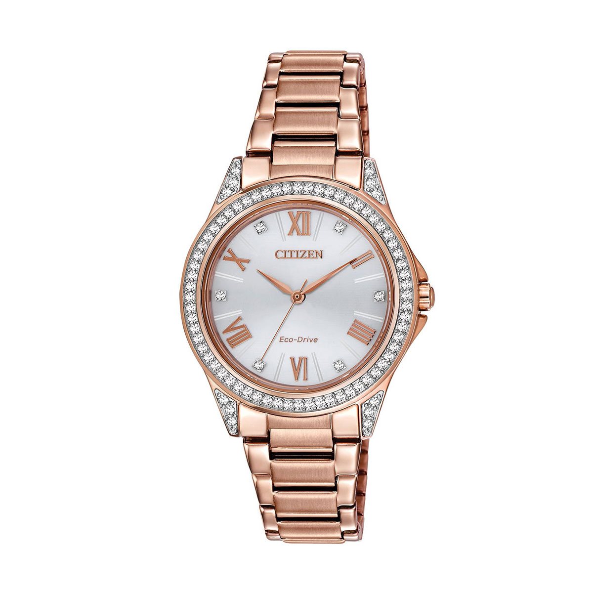Citizen Drive 34mm Women's Watch, Silver and Crystal Dial