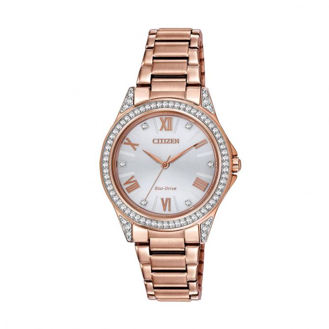 Citizen Drive 34mm Women's Watch, Silver and Crystal Dial