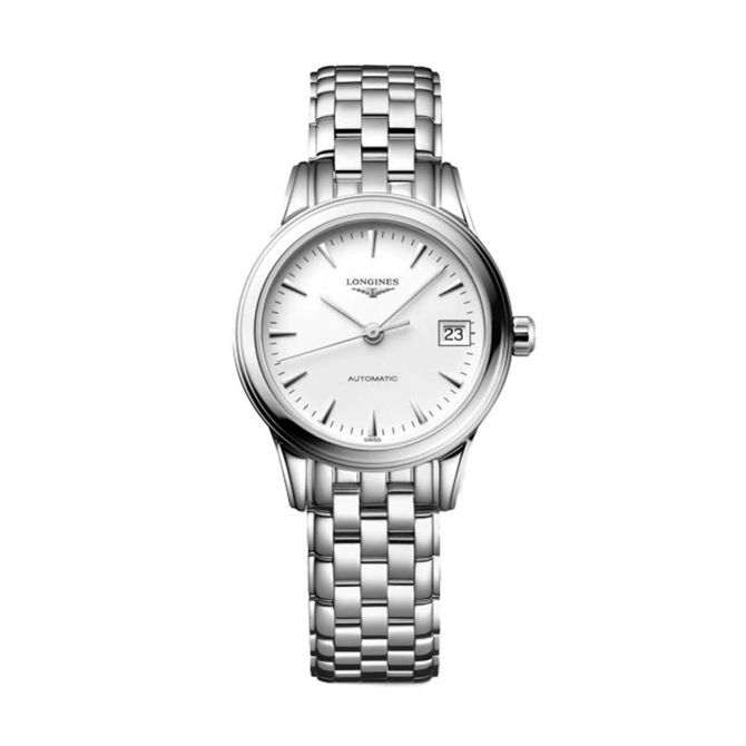 Longines Flagship 26mm Women's Watch, White Matte Dial