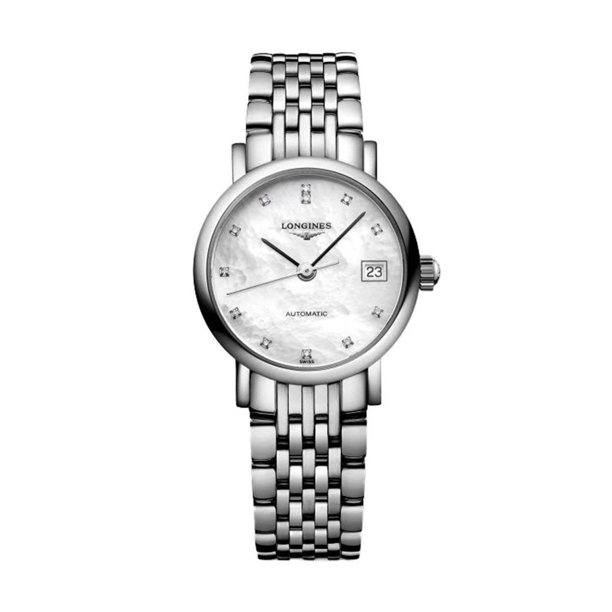 Longines Elegant 25mm Women's Watch, White Mother of Pearl Dial