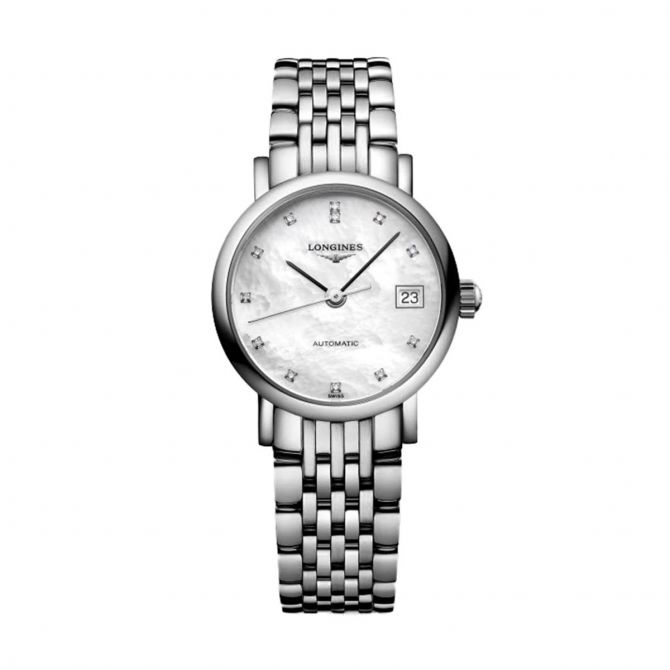 Longines Elegant 25mm Women's Watch, White Mother of Pearl Dial