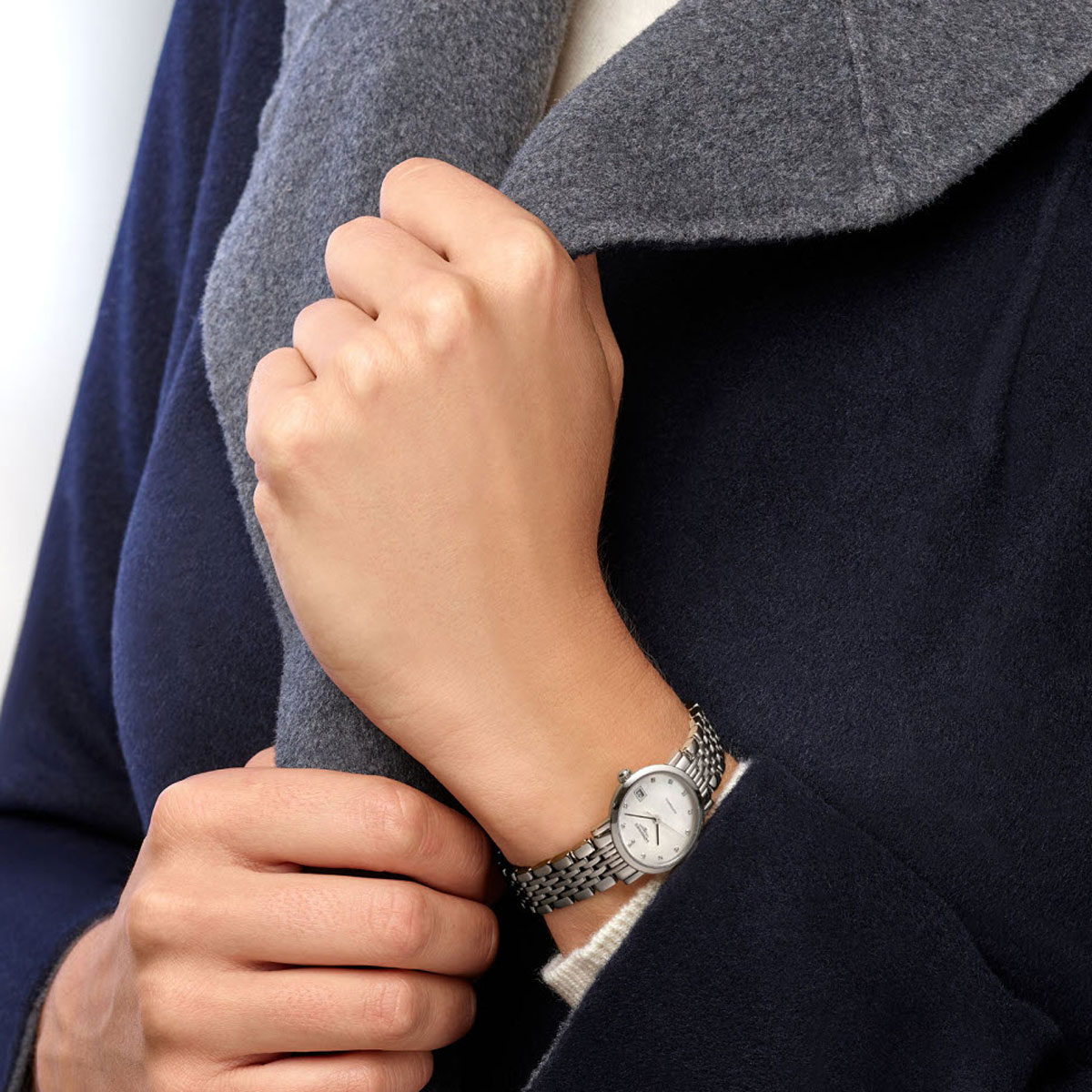 Longines Elegant 25mm Women's Watch, White Mother of Pearl Dial