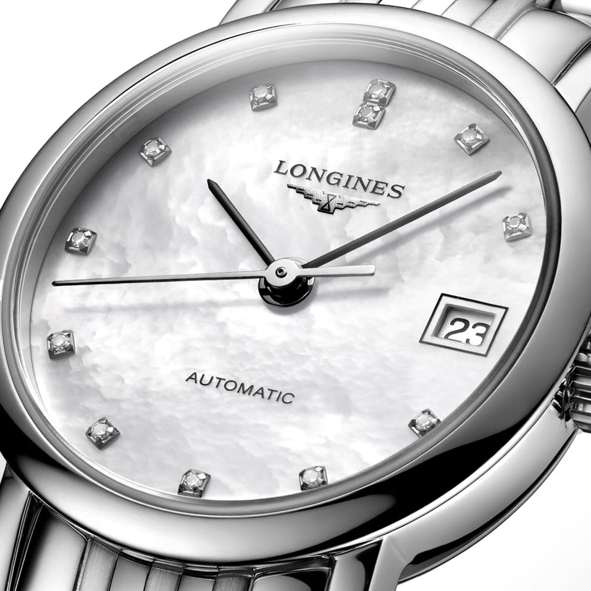 Longines Elegant 25mm Women's Watch, White Mother of Pearl Dial