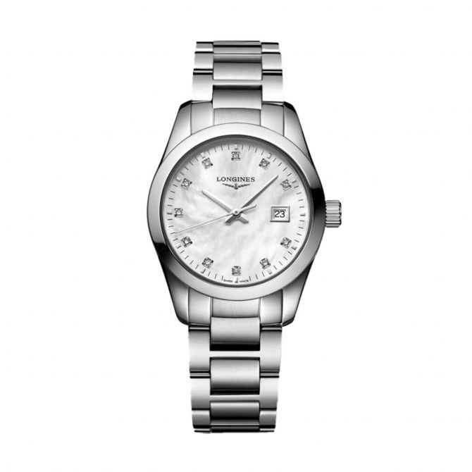 Longines Conquest Classic 30mm Women's Watch, White Mother of Pearl Dial