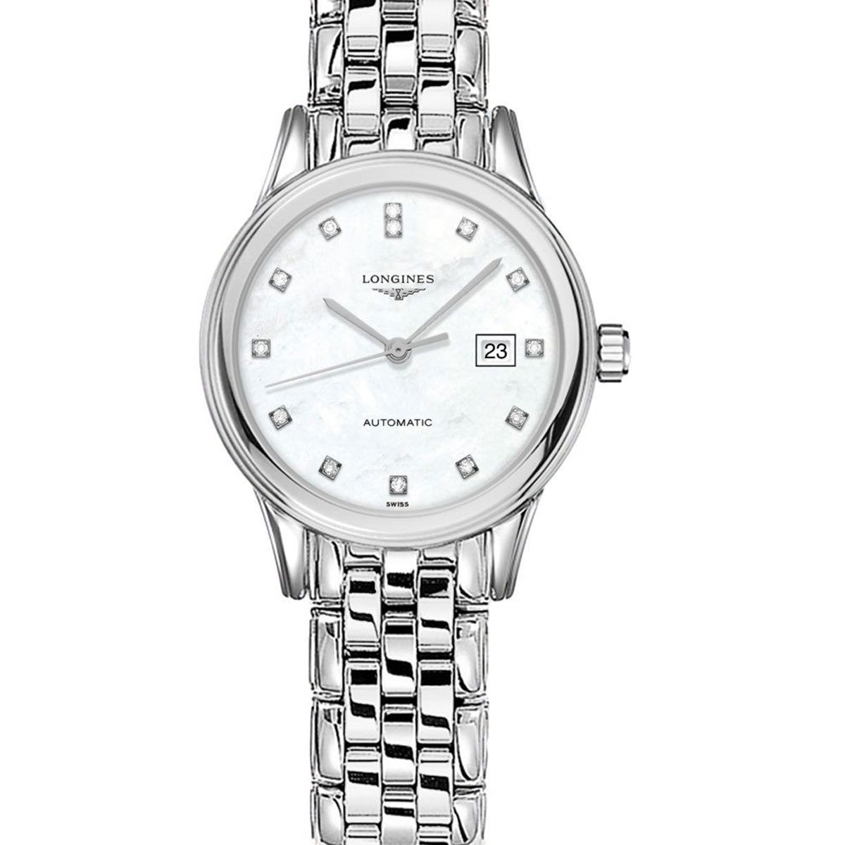 Longines Flagship Automatic 30mm Women's Watch, White Mother of Pearl Dial