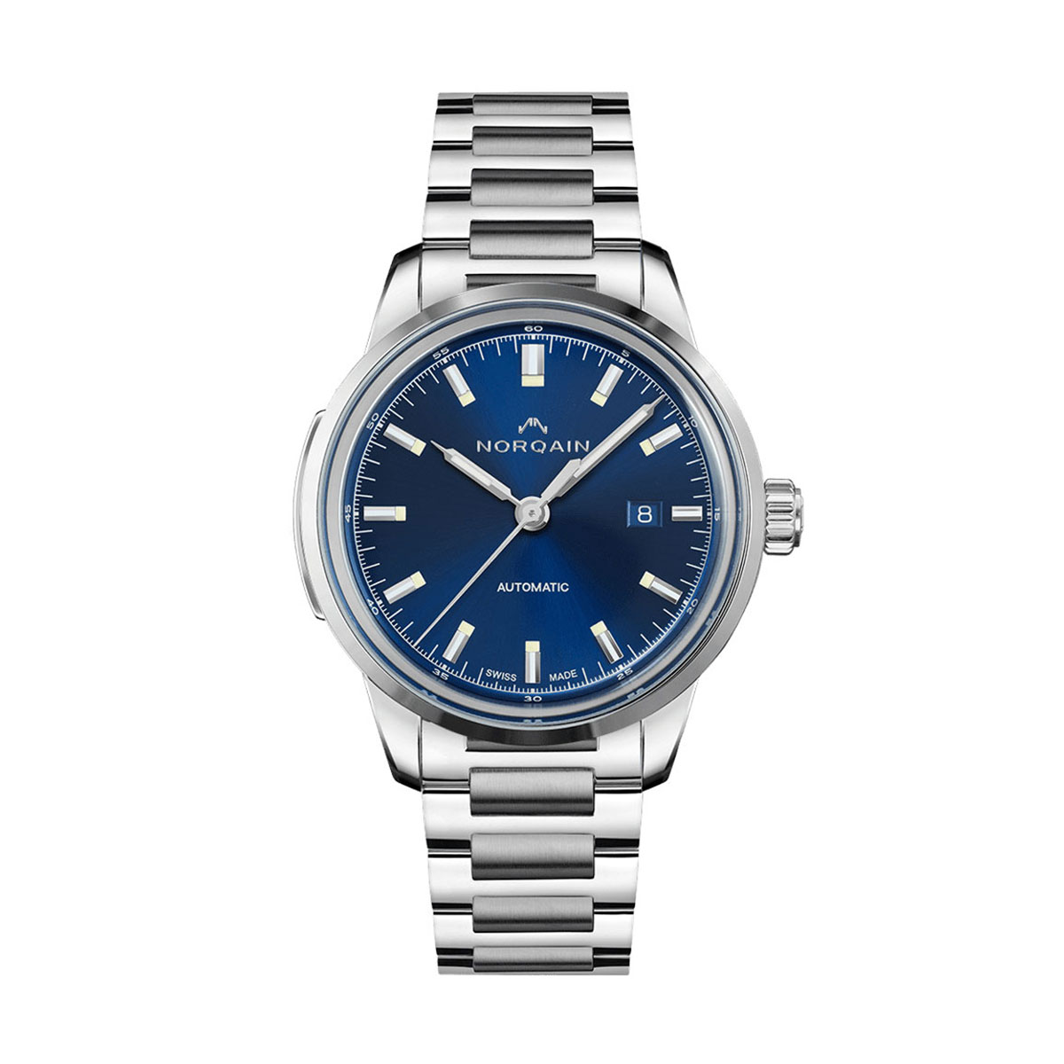 Norqain Freedom 60 42mm Watch, Blue Dial and Steel Band | N2000S02A ...