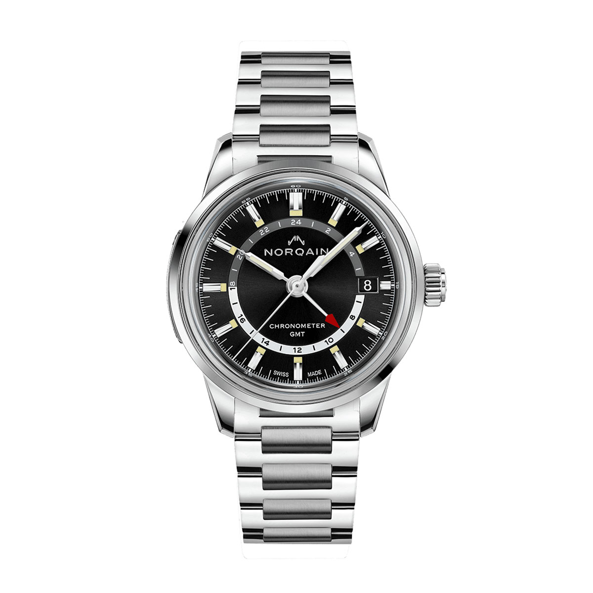 Norqain Freedom 60 GMT 40mm Watch, Steel Band