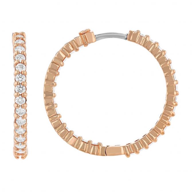 | Rose Hoop Hoops cttw Gold, 001613AXERX0 1.53 Inside Out Perfect in | Borsheims Earrings 25 Diamond mm,